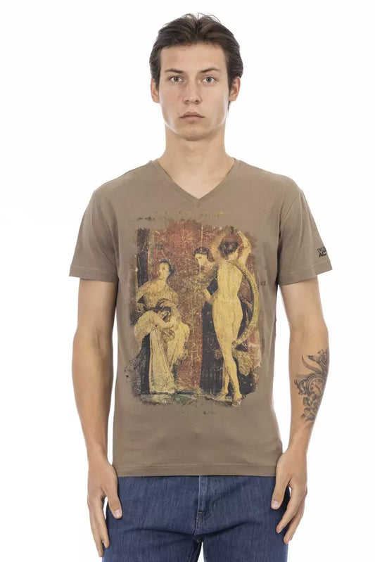 Trussardi Action Brown Cotton Men T-Shirt Trussardi Action