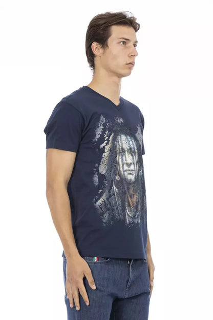 Trussardi Action Blue Cotton Men T-Shirt Trussardi Action