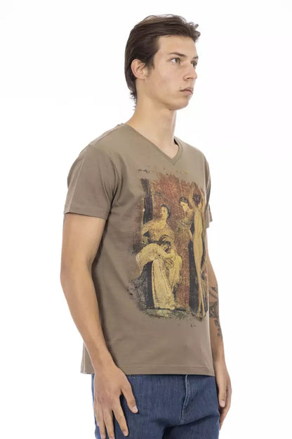 Trussardi Action Brown Cotton Men T-Shirt Trussardi Action