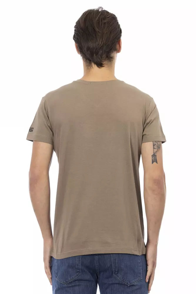 Trussardi Action Brown Cotton Men T-Shirt Trussardi Action