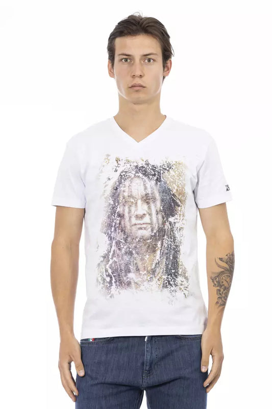 Trussardi Action White Cotton Men T-Shirt Trussardi Action