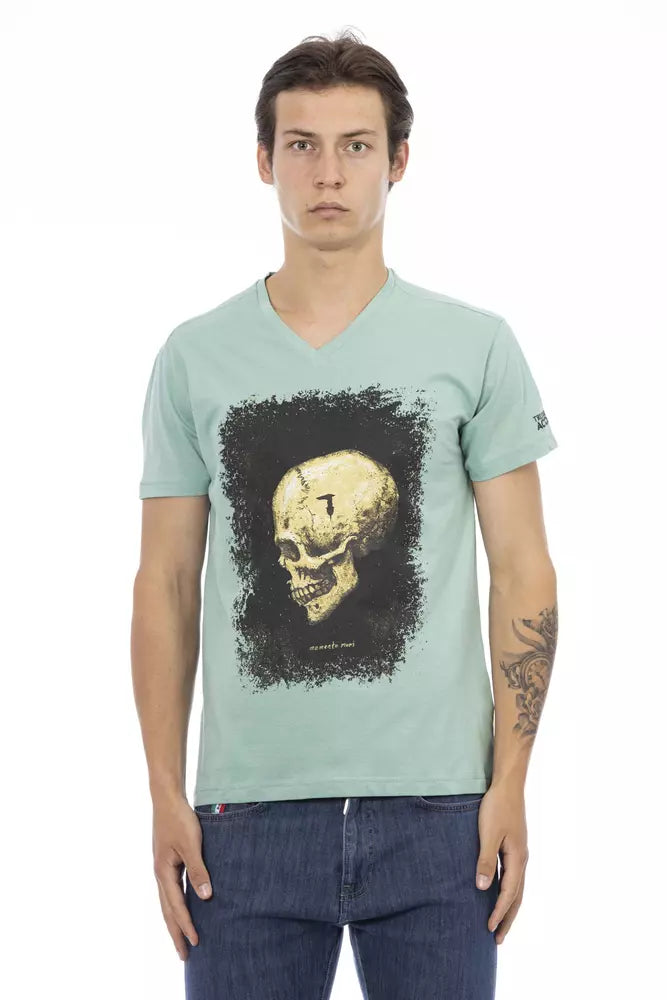 Trussardi Action Green Cotton Men T-Shirt Trussardi Action