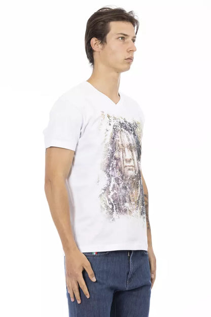 Trussardi Action White Cotton Men T-Shirt Trussardi Action