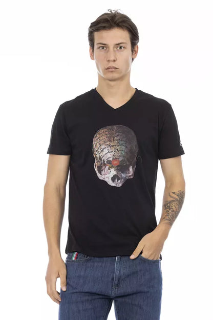 Trussardi Action Black Cotton Men T-Shirt Trussardi Action