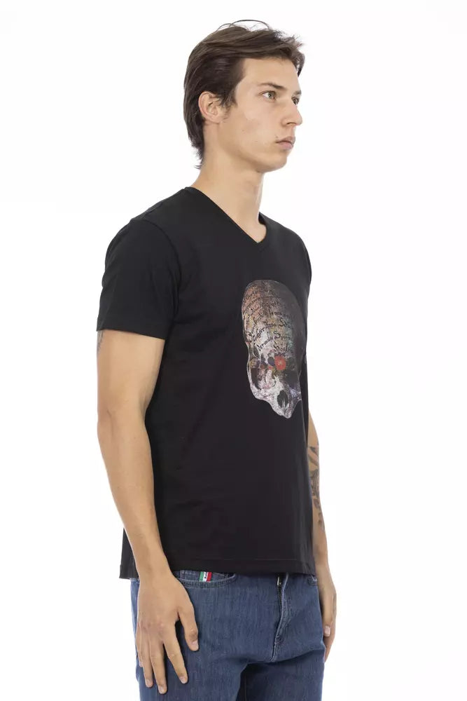 Trussardi Action Black Cotton Men T-Shirt Trussardi Action