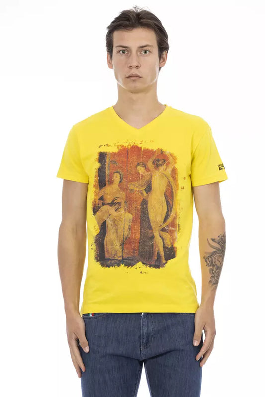 Trussardi Action Yellow Cotton Men T-Shirt Trussardi Action