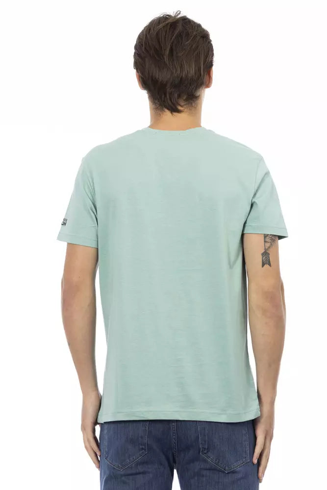 Trussardi Action Green Cotton Men T-Shirt Trussardi Action