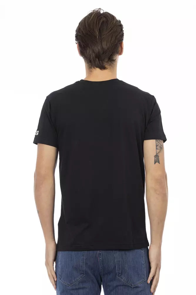 Trussardi Action Black Cotton Men T-Shirt Trussardi Action