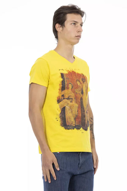 Trussardi Action Yellow Cotton Men T-Shirt Trussardi Action