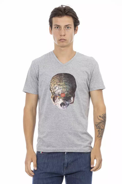 Trussardi Action Gray Cotton Men T-Shirt Trussardi Action