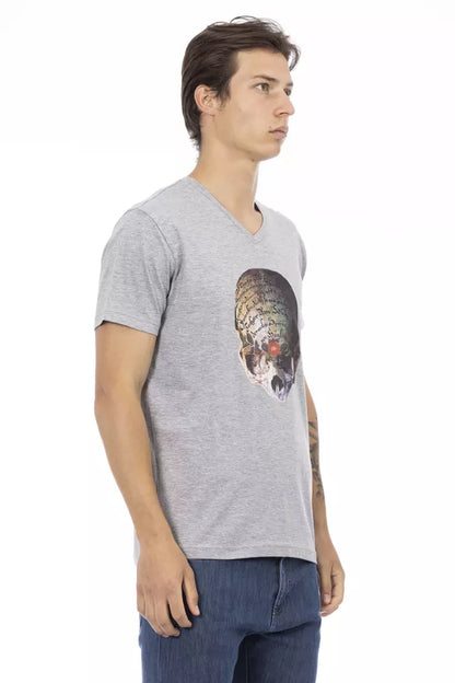 Trussardi Action Gray Cotton Men T-Shirt Trussardi Action