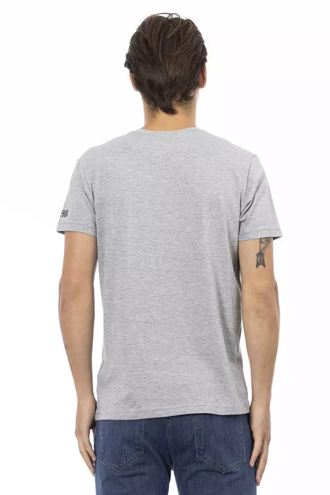 Trussardi Action Gray Cotton Men T-Shirt Trussardi Action