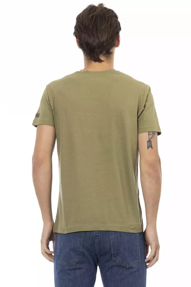 Trussardi Action Green Cotton Men T-Shirt Trussardi Action