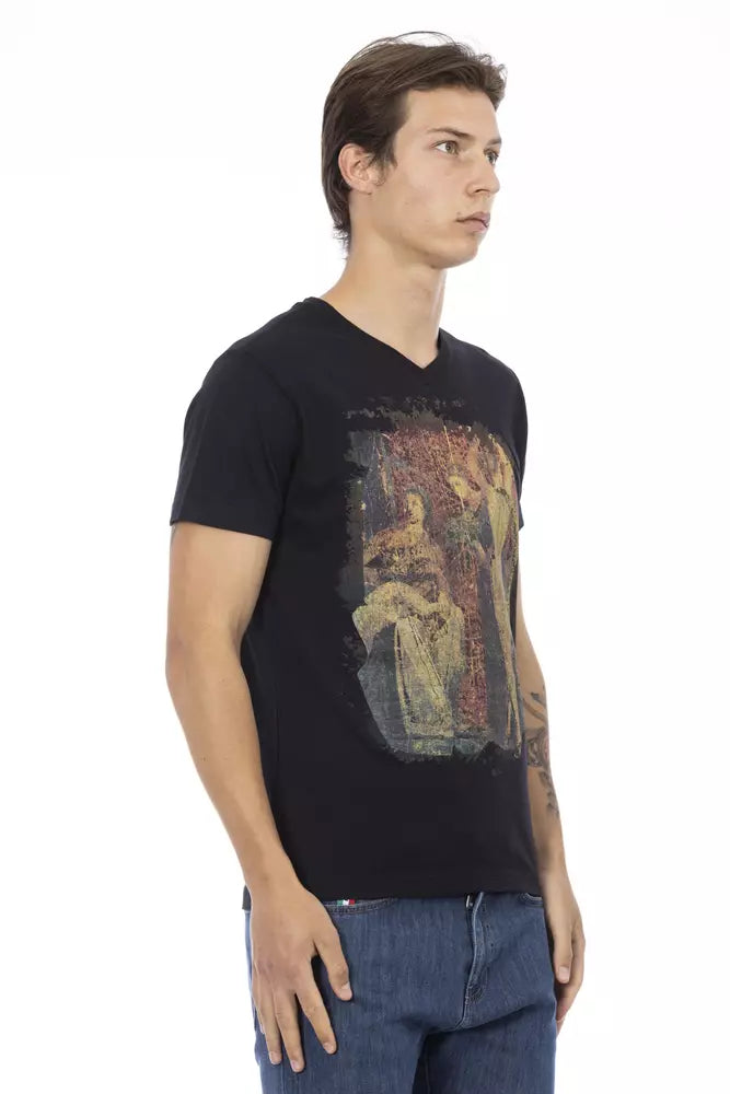 Trussardi Action Black Cotton Men T-Shirt Trussardi Action