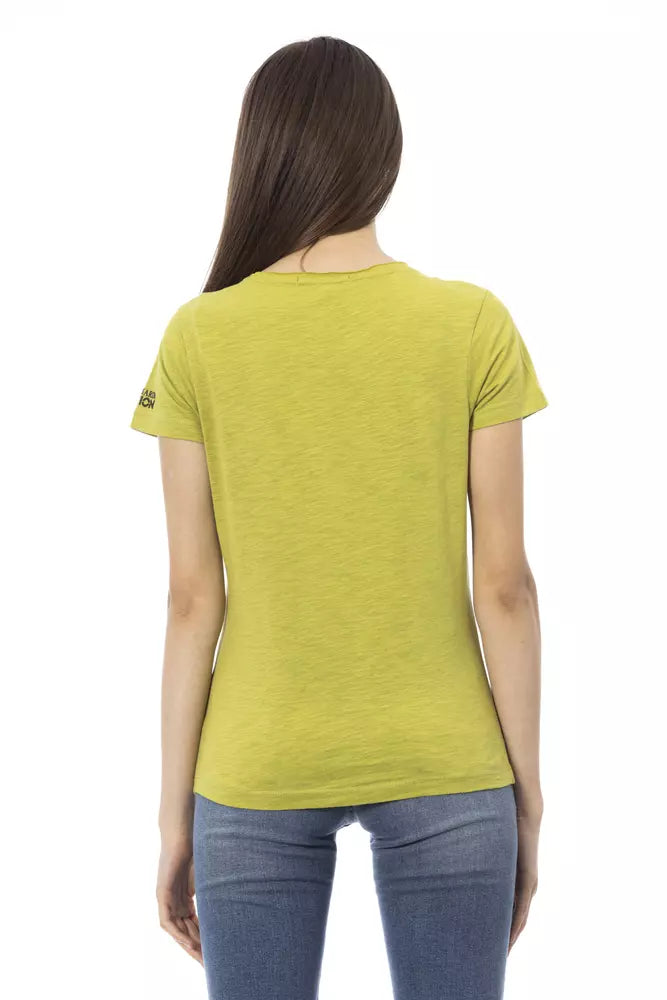 Trussardi Action Green Cotton Women Top Trussardi Action