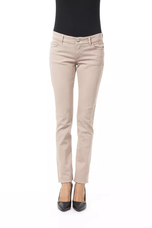 BYBLOS Beige Cotton Women Pant BYBLOS