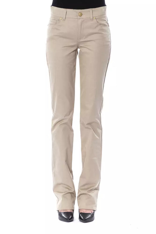 BYBLOS Beige Cotton Women Pant BYBLOS