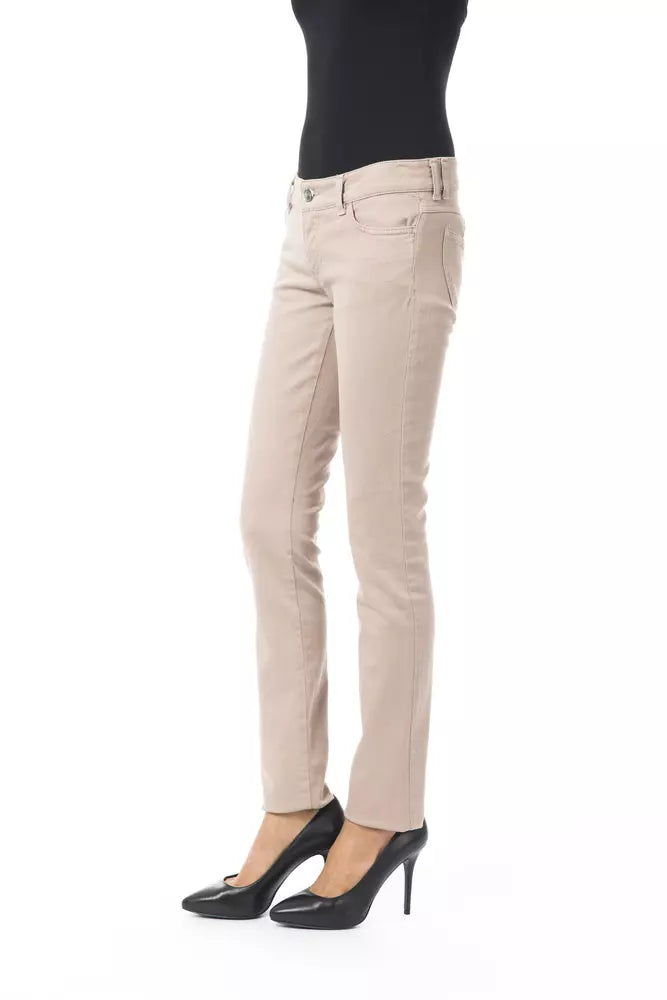 BYBLOS Beige Cotton Women Pant BYBLOS