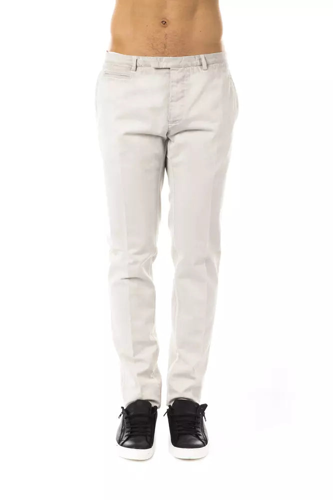 Uominitaliani Gray Cotton Men Pant Uominitaliani