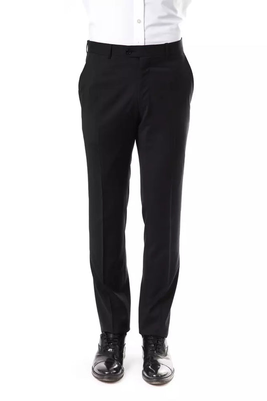 Uominitaliani Gray Wool Men Pant Uominitaliani