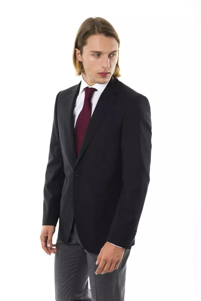 Uominitaliani Black Wool Men Blazer Uominitaliani