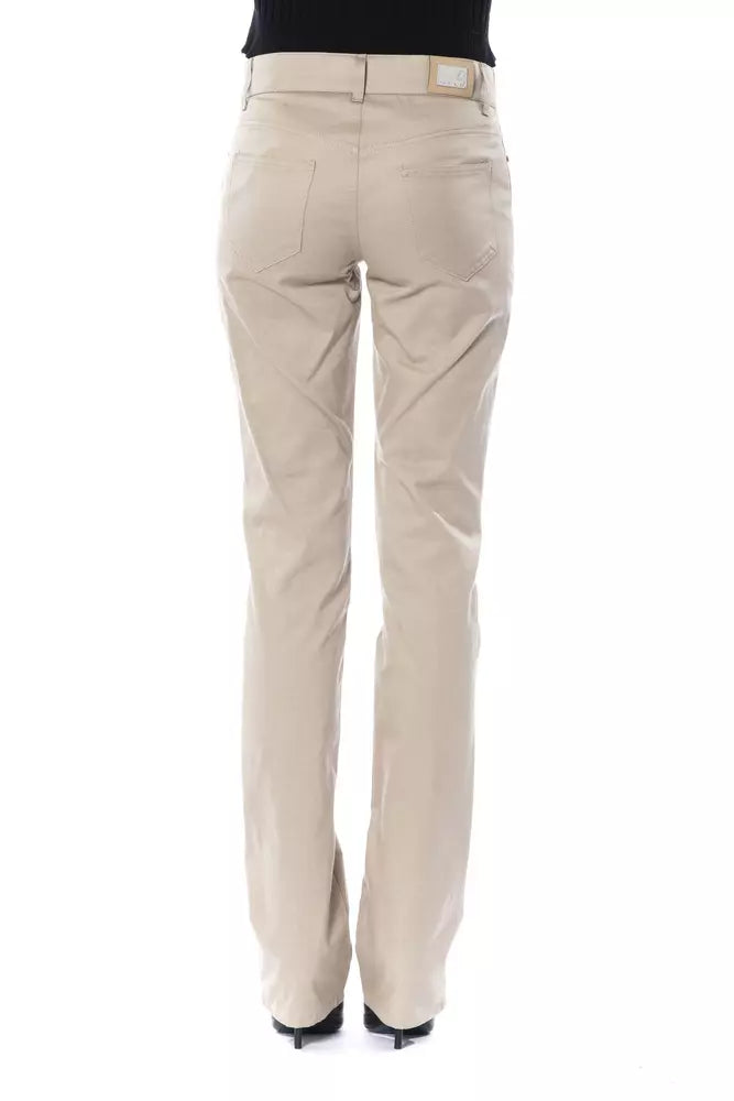 BYBLOS Beige Cotton Women Pant BYBLOS