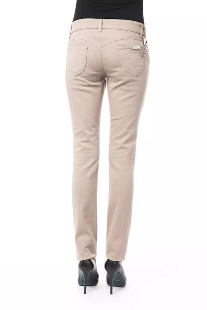 BYBLOS Beige Cotton Women Pant BYBLOS