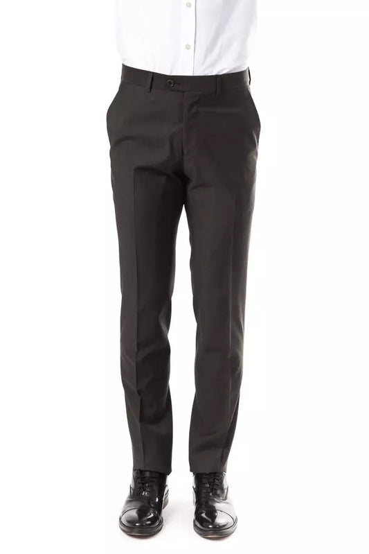 Uominitaliani Gray Wool Men Pant Uominitaliani