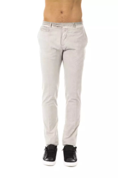 Uominitaliani Gray Cotton Men's Casual Pant Uominitaliani