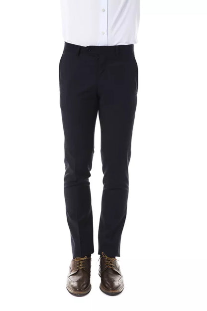 Uominitaliani Gray Wool Men Pant Uominitaliani