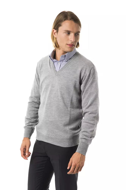 Uominitaliani Gray Wool Men Sweater Uominitaliani