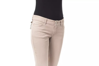 BYBLOS Beige Cotton Women Pant BYBLOS