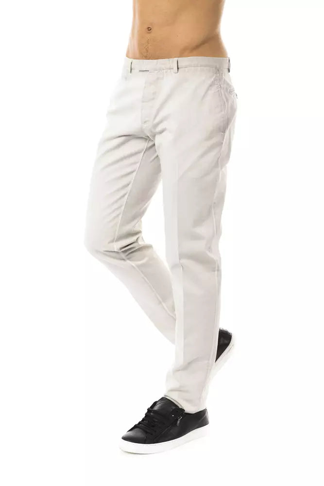 Uominitaliani Gray Cotton Men Pant Uominitaliani