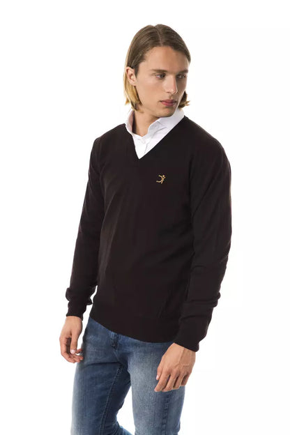 Uominitaliani Brown Merino Men Sweater Uominitaliani