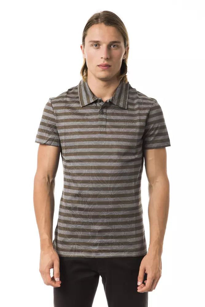 BYBLOS Gray Cotton Men Polo Shirt BYBLOS