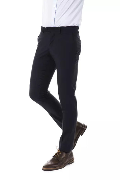 Uominitaliani Gray Wool Men Pant Uominitaliani