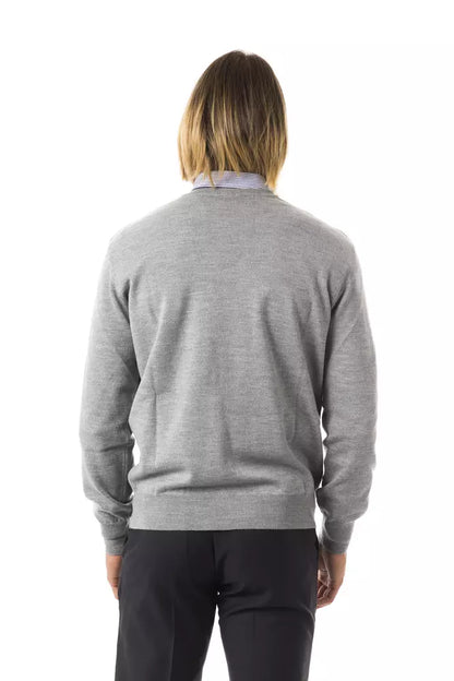 Uominitaliani Gray Wool Men Sweater Uominitaliani