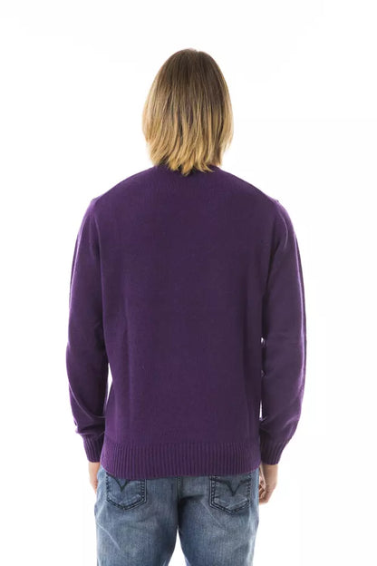 Uominitaliani Purple Wool Men Sweater Uominitaliani