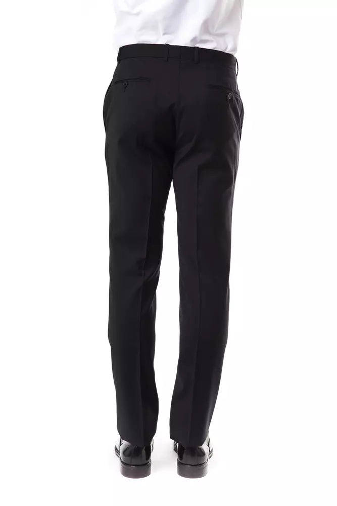 Uominitaliani Gray Wool Men Pant Uominitaliani