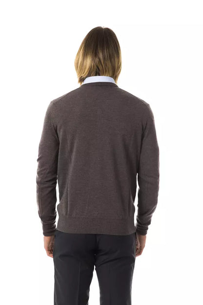 Uominitaliani Gray Merino Wool Men Sweater Uominitaliani