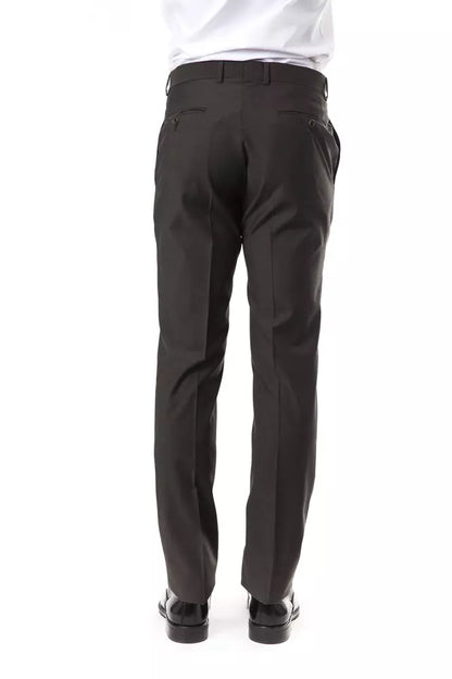 Uominitaliani Gray Wool Men Pant Uominitaliani