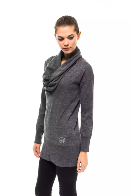 Montana Blu Gray Wool Women Sweater Montana Blu