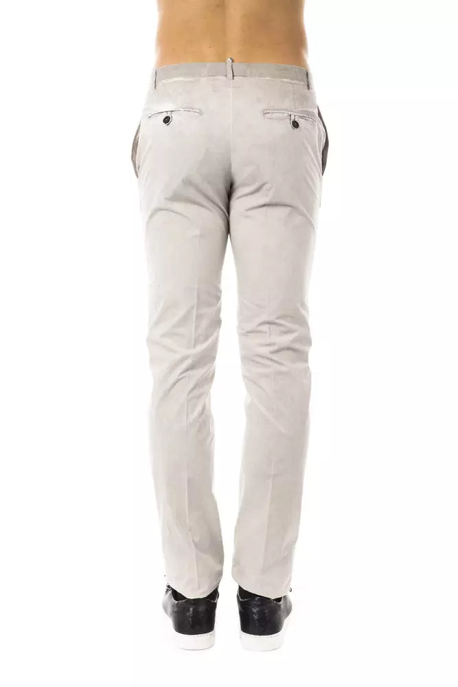 Uominitaliani Gray Cotton Men's Casual Pant Uominitaliani