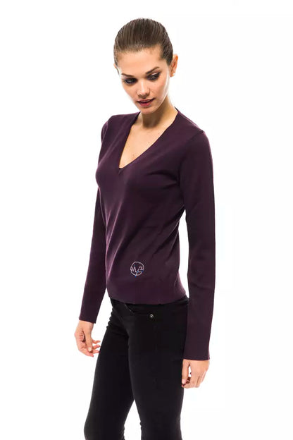 Montana Blu Purple Wool Women Sweater Montana Blu