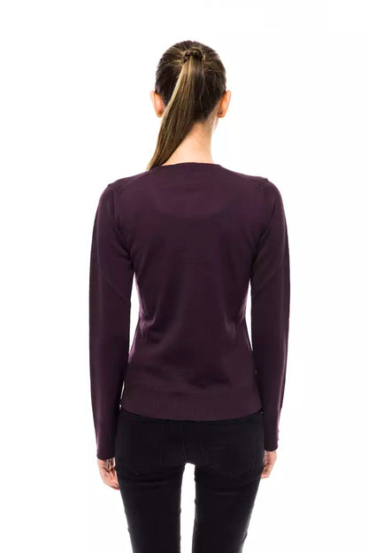 Montana Blu Purple Wool Women Sweater Montana Blu