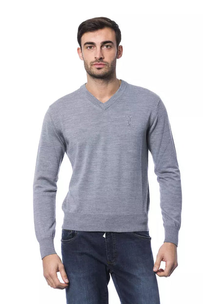 Billionaire Italian Couture Gray Merino Wool Men Sweater Billionaire Italian Couture