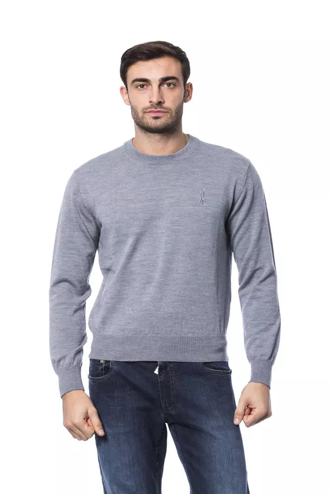 Billionaire Italian Couture Gray Merino Wool Men Sweater Billionaire Italian Couture