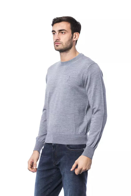 Billionaire Italian Couture Gray Merino Wool Men Sweater Billionaire Italian Couture