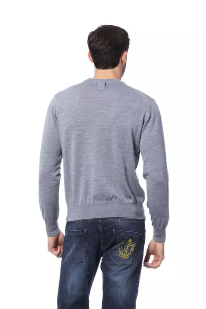 Billionaire Italian Couture Gray Merino Wool Men Sweater Billionaire Italian Couture