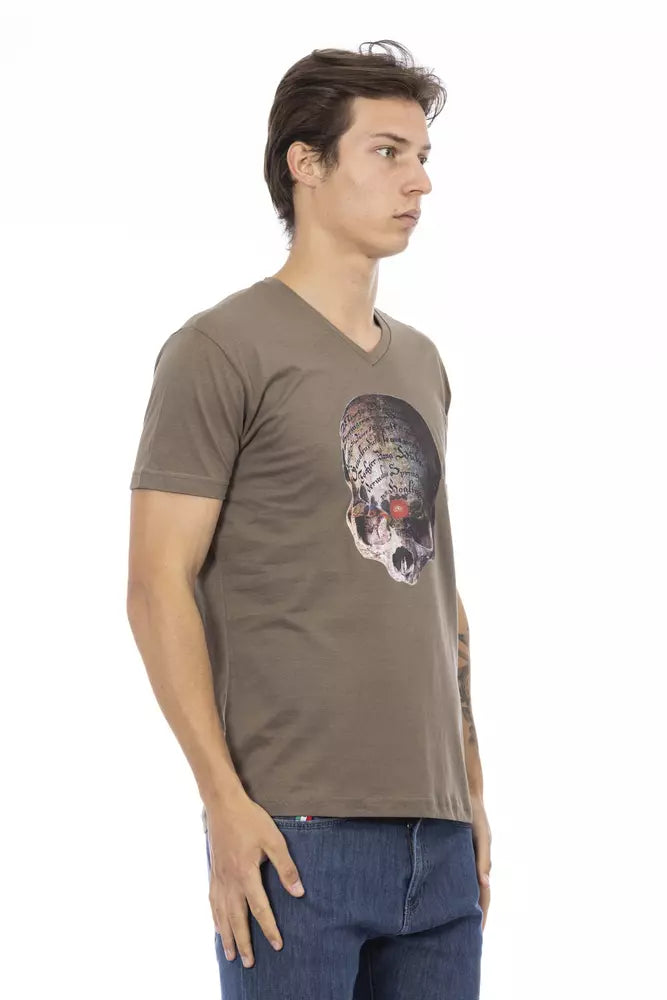 Trussardi Action Brown Cotton Men T-Shirt Trussardi Action